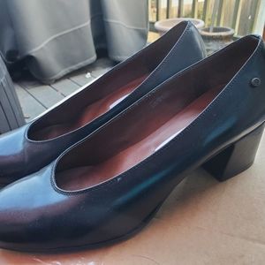 etienne aigner paloma black leather heels size 8